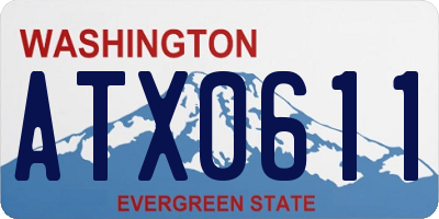 WA license plate ATX0611