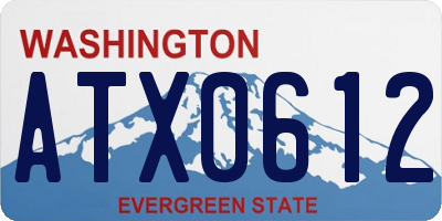 WA license plate ATX0612
