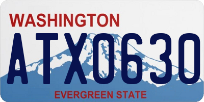 WA license plate ATX0630