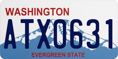 WA license plate ATX0631