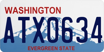 WA license plate ATX0634