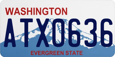 WA license plate ATX0636