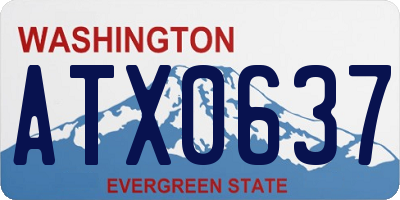 WA license plate ATX0637
