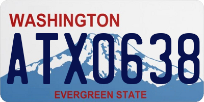 WA license plate ATX0638