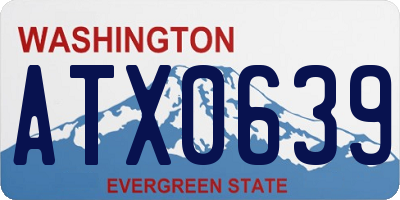 WA license plate ATX0639