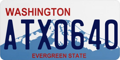 WA license plate ATX0640