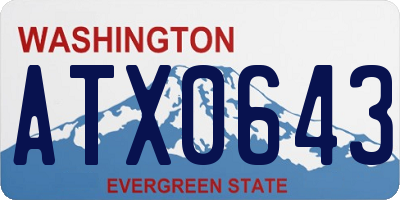 WA license plate ATX0643