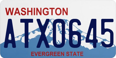 WA license plate ATX0645