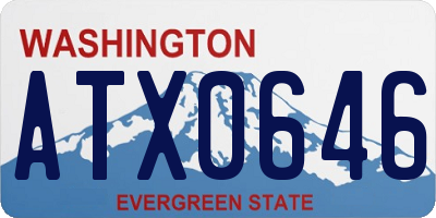 WA license plate ATX0646