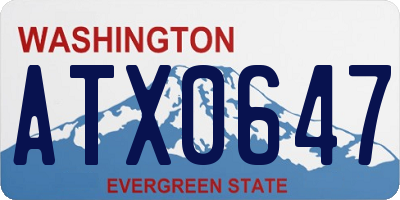 WA license plate ATX0647