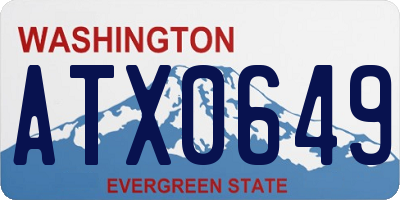 WA license plate ATX0649