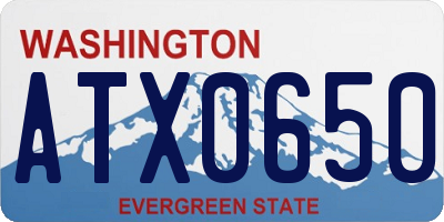 WA license plate ATX0650