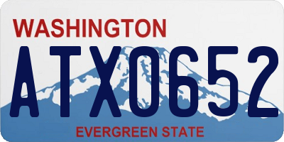 WA license plate ATX0652