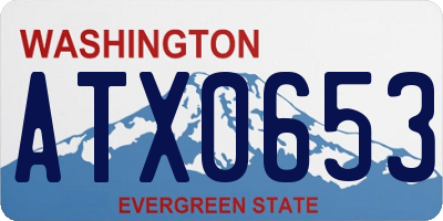 WA license plate ATX0653