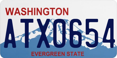 WA license plate ATX0654