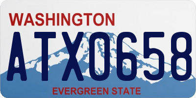 WA license plate ATX0658