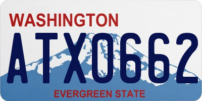 WA license plate ATX0662