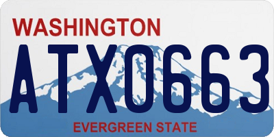 WA license plate ATX0663
