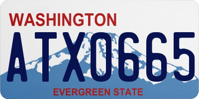 WA license plate ATX0665