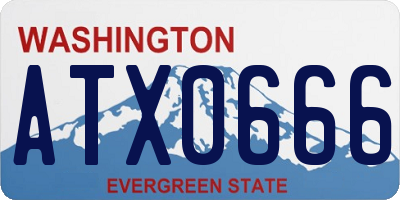 WA license plate ATX0666