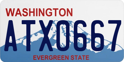 WA license plate ATX0667