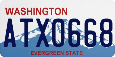 WA license plate ATX0668