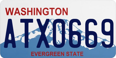 WA license plate ATX0669