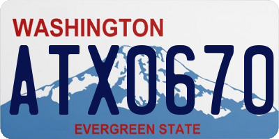 WA license plate ATX0670