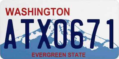 WA license plate ATX0671