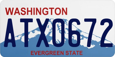 WA license plate ATX0672