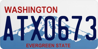 WA license plate ATX0673
