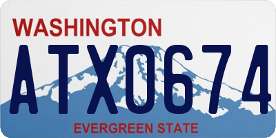 WA license plate ATX0674
