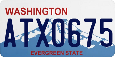 WA license plate ATX0675