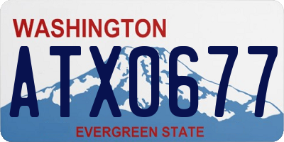 WA license plate ATX0677