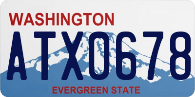 WA license plate ATX0678