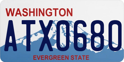 WA license plate ATX0680
