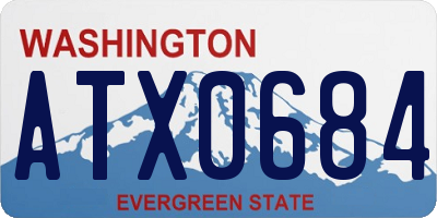 WA license plate ATX0684