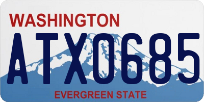 WA license plate ATX0685