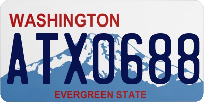 WA license plate ATX0688