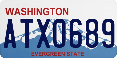 WA license plate ATX0689