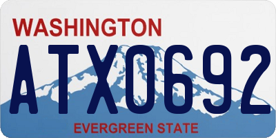 WA license plate ATX0692