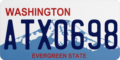 WA license plate ATX0698