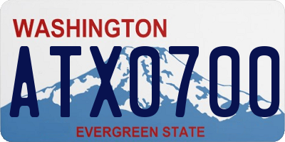 WA license plate ATX0700