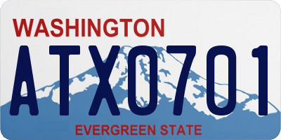 WA license plate ATX0701