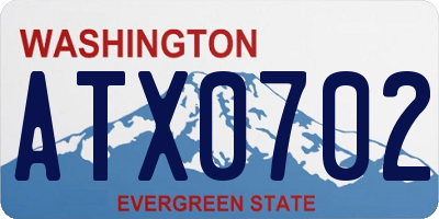 WA license plate ATX0702