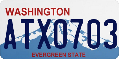 WA license plate ATX0703