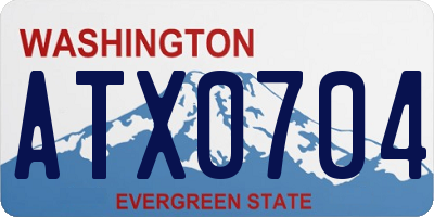 WA license plate ATX0704