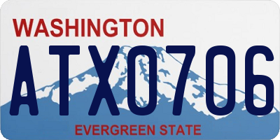 WA license plate ATX0706