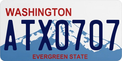 WA license plate ATX0707