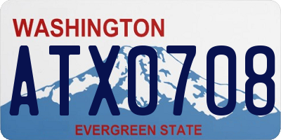 WA license plate ATX0708